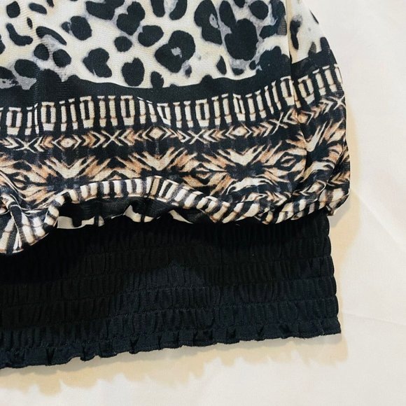 Maurices Womens Sz L Large Sleeveless Blouse Animal Tank Dressy Top Tie in Back - Picture 7 of 14